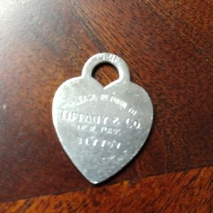 Tiffany heart shaped charm 925 sterling silver
